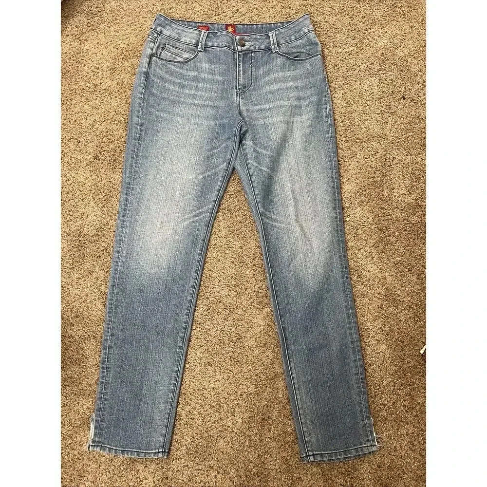 Vintage Sasson Blue Jean 70s 80s Womens Size 12 Distressed Split Hem Medium Wash